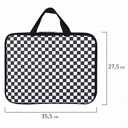 Папка на молнии с ручками BRAUBERG А4, 1 отделение, полиэстер, 20 мм, "Black and White", 272172