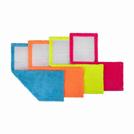 Насадка МОП плоская КОМПЛЕКТ 4 шт., УНИВЕРСАЛЬНАЯ для швабр 38-42 см (ТИП К), микрофибра, LAIMA, 607459