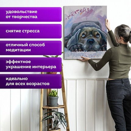 Картина по номерам 40х50 см, ОСТРОВ СОКРОВИЩ "Мечтай!", на подрамнике, акрил, кисти, 662904