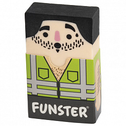 Ластик изменяющийся FUNSTER (ФАНСТЕР) "ЛЫСЫЙ МЭН", 50х30х12 мм, картонный держатель, ассорти, 274022