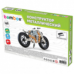 Конструктор металлический "Мотоцикл", с подвижными деталями, 162 элемента, BAMBOX (БАМБОКС), 666364