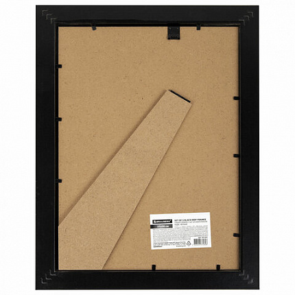 Рамка 21х30 см небьющаяся, КОМПЛЕКТ 3 шт., багет 29 мм, МДФ, BRAUBERG "Basic", черная, 391261