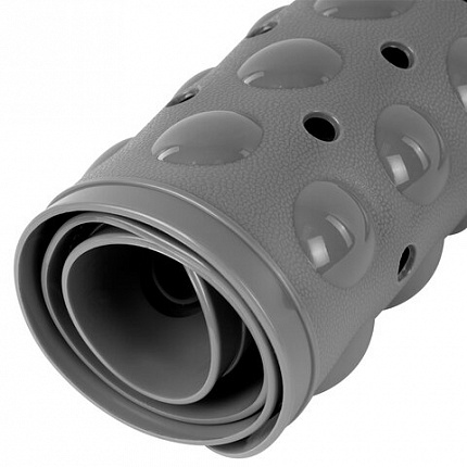 Коврик для ванны противоскользящий с теркой для ступней 70х40 см, серый, ПВХ, присоски, PRIMILA (ПРИМИЛА), 700374