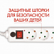 Сетевой фильтр SONNEN U-365, 6 розеток, с заземлением, выключатель, 10 А, 5 м, белый, 511427