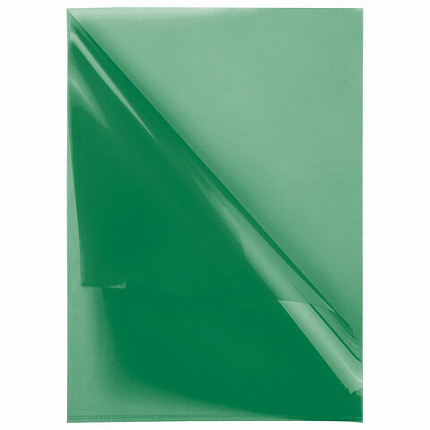 Папка-уголок жесткая непрозрачная А4 BRAUBERG UNIVERSAL, зеленая, 0,18 мм, 273057