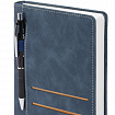 Ежедневник недатированный А5 138х213 мм, BRAUBERG "Slot", под кожу, держатель для ручки, 160 листов, синий, 116607