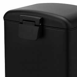 Ведро мусорное с педалью 6 л, крышка с доводчиком, черное матовое, металл, LAIMA ULTRA, 701564