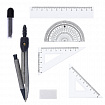 Готовальня ПИФАГОР 8 предметов: циркуль 120 мм, чертежные принадлежности, пластиковый пенал, 210860