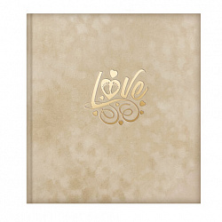 Фотоальбом-анкета детский 23х25 см, 32 листа, стикеры, открытка, конверт, бежевый бархат, BRAUBERG, 391421