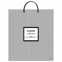 Пакет с пластиковой ручкой ПВД, 44х40 см, "Классическая полоска", 100 мкм, н00269916