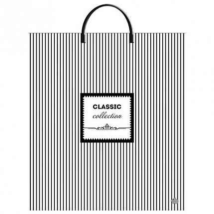 Пакет с пластиковой ручкой ПВД, 44х40 см, "Классическая полоска", 100 мкм, н00269916