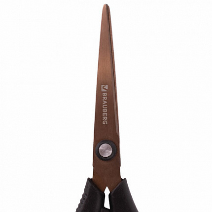 Ножницы BRAUBERG "Heavy Duty", 165 мм, суперпрочные, титановое покрытие, 2-сторонняя заточка, 236789