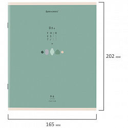 Тетрадь А5 96 л. BRAUBERG скоба, линия, обложка картон, "Natural" (микс в спайке), 404440