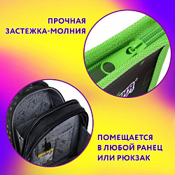Папка для тетрадей ЮНЛАНДИЯ А4, 1 отделение, пластик, на молнии, "Gaming", 272142