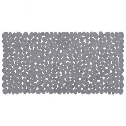 Коврик для ванны противоскользящий 70х36 см, "Галька", темно-серый, ПВХ, присоски, PRIMILA (ПРИМИЛА),700379