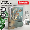 Тетрадь на кольцах А5, 175х215 мм, 120 л., гибкий пластик, клапан, BRAUBERG STYLISH, "Эстетика природы", 405225