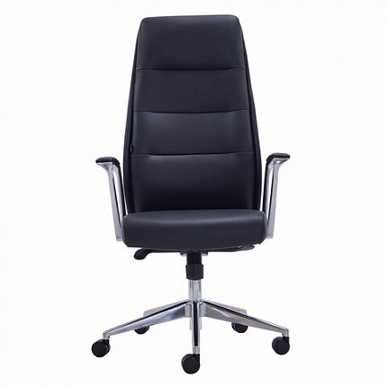 Кресло BRABIX PREMIUM "Adept EX-752", синхромеханизм, алюминий, экокожа, черное, 532930