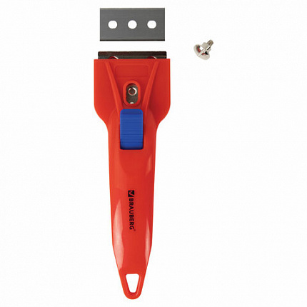 Скребок для любых поверхностей (стеклокерамика, стекло, плитка) BRAUBERG "CLASSIC", фиксатор, 607458