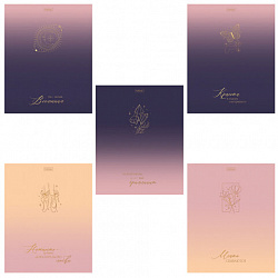 Тетрадь А5 48 л., HATBER, скоба, клетка, матовая ламинация, 3D-фольга, Золотые моменты (микс), 090125, 48Т5лофВ1