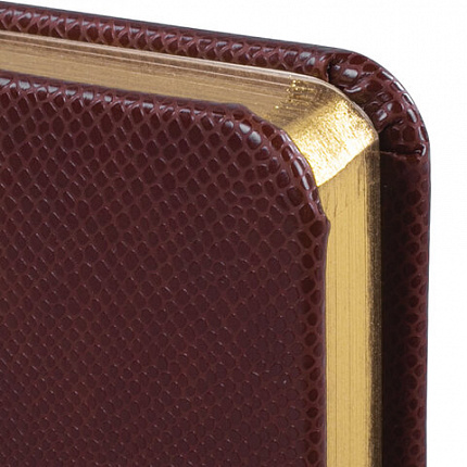 Ежедневник недатированный МАЛЫЙ ФОРМАТ А6 (100х150 мм) BRAUBERG "Iguana", кожзам, 160 л., темно-коричневый, 125105