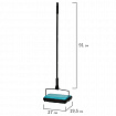 Щетка-веник-пылесос механическая, металлическая, плотная щетина на роликах, чёрно-бирюзовый, разборный, колорбокс, DASWERK, 608948