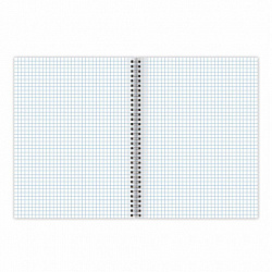 Тетрадь обложка пластик, А4, 96 л., гребень, клетка, фольга, МИНПРОМТОРГ, BRAUBERG, Синяя, 405653