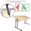 Стол-парта 2-местный, регулируемый угол, "Умник" 1200х500х520-640мм, рост 2-4, серый каркас, ЛДСП клён