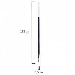 Стержень гелевый STAFF "Basic" GPR-232, 135 мм, ЧЕРНЫЙ, узел 0,5 мм, линия письма 0,35 мм, 170232