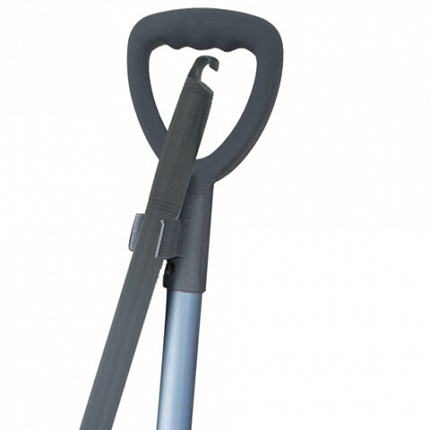 Совок для мусора КОМПЛЕКТ щетка + 2 рукоятки по 94 см, закрывающаяся крышка ЛОВУШКА, серый LAIMA PROFESSIONAL, 601508