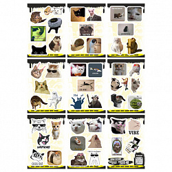 Наклейки виниловые, 44-50 шт., 9 листов, А6, "МОДЕРН", АССОРТИ, NALEPKING