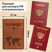 Обложка для паспорта "Passport Map", мягкая экокожа, коричневая, STAFF, 238876