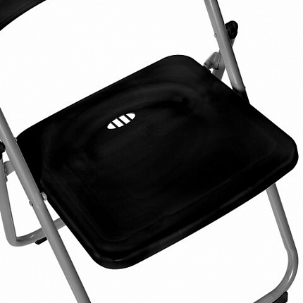 Стулья складные BRABIX "Golf Lite CF-017", КОМПЛЕКТ 4 шт., серебристый каркас, пластик, чёрный, 533034