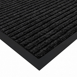 Коврик придверный 60х90 см, ЧЕРНЫЙ, влаго-грязезащитный, 450 г/м2, ребристый, PRIMILA (ПРИМИЛА) EXTRA, 701029