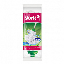 Насадка МОП для швабры веревочная, Мега, крепление еврорезьба, хлопок, 25см, 200г, YO, 73010