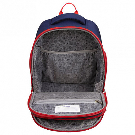 Рюкзак BRAUBERG CLASSIC, легкий каркас, премиум материал, "Лев", синий, 37х32х21 см, 228829