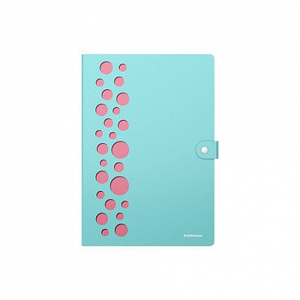 Папка-органайзер на кнопке 4 отделения, ERICH KRAUSE "Diagonal Pastel", 600 мкм, до 150 л., А4, ассорти, 61211