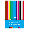 Картон цветной А4 МЕЛОВАННЫЙ, 10л. 10цв., в папке, HATBER, 195х280мм, Creative Set, 0, 10Кц4_05809