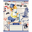 Тетрадь 18 л. HATBER клетка, обложка картон, "Корги_LIFE" (5 видов в спайке), 18Т5В1
