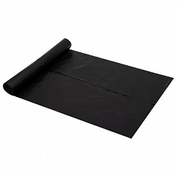 Мешки для мусора 120 л, черные в рулоне 10 штук, ПВД 43 мкм, 70x110 см, WBZ (ВБЗ), 702665
