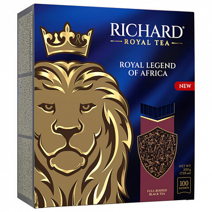 Чай RICHARD "Royal legend of Africa" черный, 100 пакетиков в конвертах по 2 г, 102735