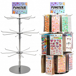 Стойка-вертушка настольная FUNSTER, 80х47 см, 24 крючка, 3 вращающихся ряда, 507857