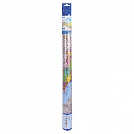 Карта России политико-административная 157х107см, 1:5,5М, интерактивная, европодвес, BRAUBERG, 112397