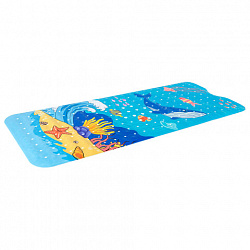 Коврик для ванны противоскользящий 100х40 см, с печатью "Кит", ПВХ, присоски, PRIMILA (ПРИМИЛА), 700377