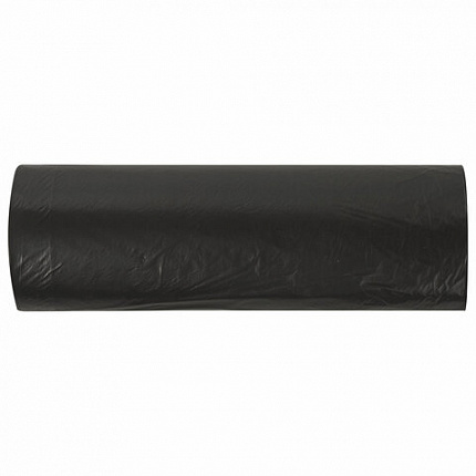Мешки для мусора 180 л черные в рулоне 10 шт., ПВД 24 мкм, 80х106 см, ЛЮБАША эконом, 605336
