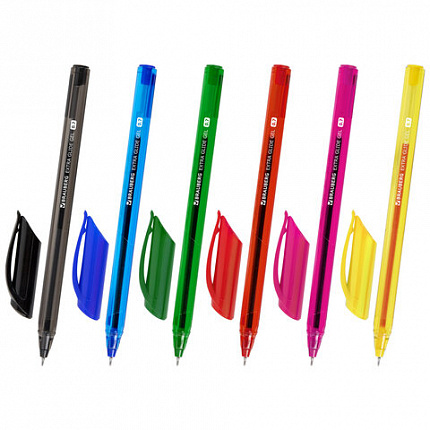 Ручки гелевые BRAUBERG "Extra Glide Gel", НАБОР 6 ЦВЕТОВ, трехгранная, игольчатый наконечник 0,7 мм, линия 0,5 мм, 144078