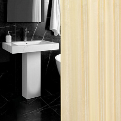 Шторка для ванной ПОЛИЭСТЕР, 180х200 см, кольца в комплекте, ЗОЛОТОЙ БРИЛЛИАНТ, PRIMILA (ПРИМИЛА), 700095