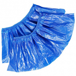 Бахилы КОМПЛЕКТ 100 штук (50 пар), ОЧЕНЬ ПРОЧНЫЕ, двойная резинка, 39х14, 52 мкм, 6 г, ELEGREEN, 2-8/18/2р-С-С