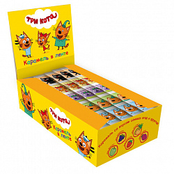 Карамель леденцовая 5+ "Три Кота" с ягодно-фруктовыми вкусами, лента 5 шт. по 3,6 г, PT-1-7