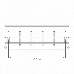 Вешалка настенная с полкой "ВСП7", 265х725х220 мм, 6 крючков, металл, черная, ВСП 7 Ч