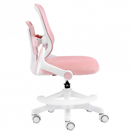 Кресло детское с подставкой для ног BRABIX KIDS "MG-215", сетка/ткань TW, розовое, 533311